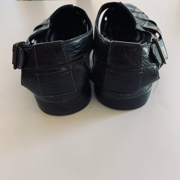 Bragano Hand Crafted Italian Black Closed Toe Buckle Sandal  Sz10.5 main image 7